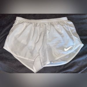 White Nike Dri Fit running shorts